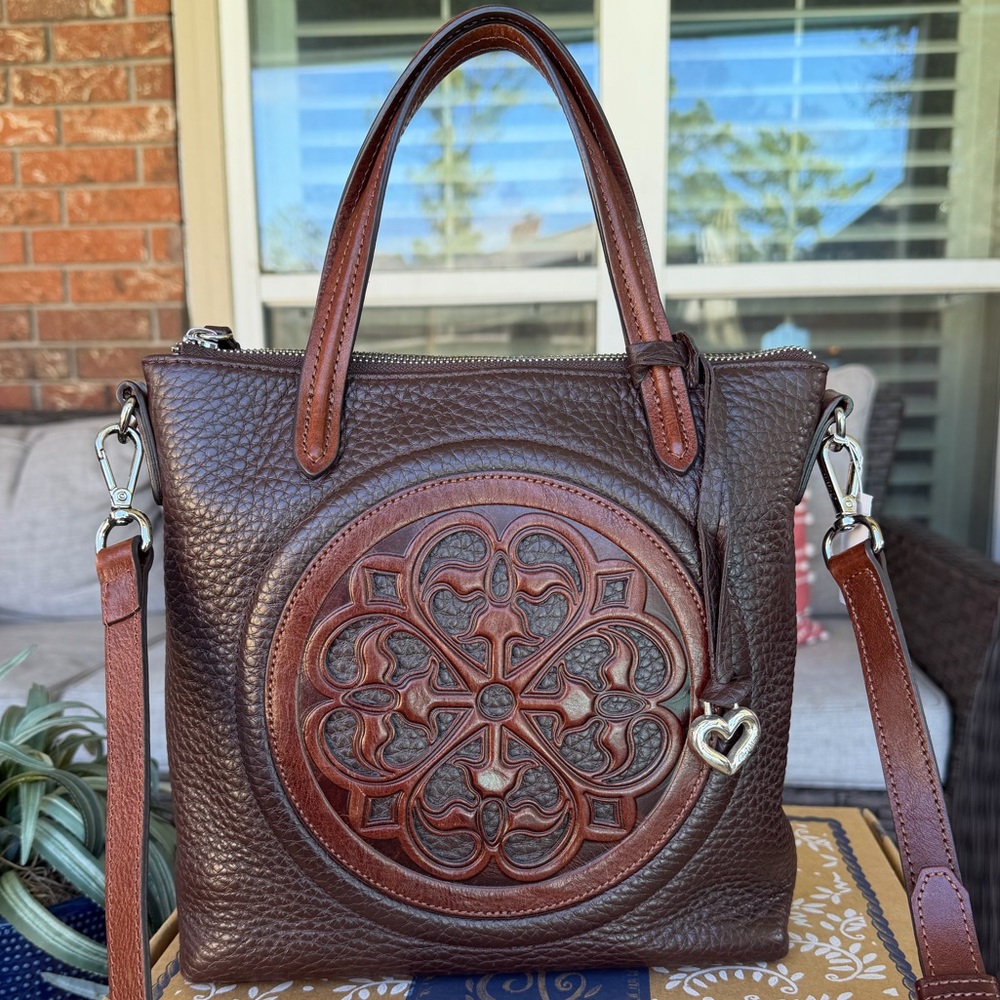 Brighton Lara Soft Tote Ferrara Collection Brown Leather Handbag